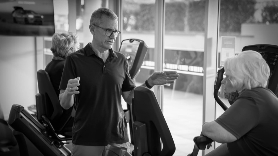 Miles Browning providing hands-on physiotherapy care